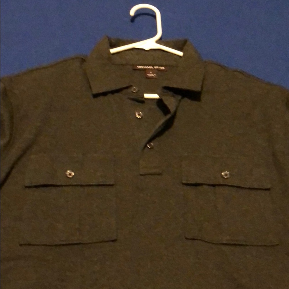 New MK men’s heather gray polo shirt Large.